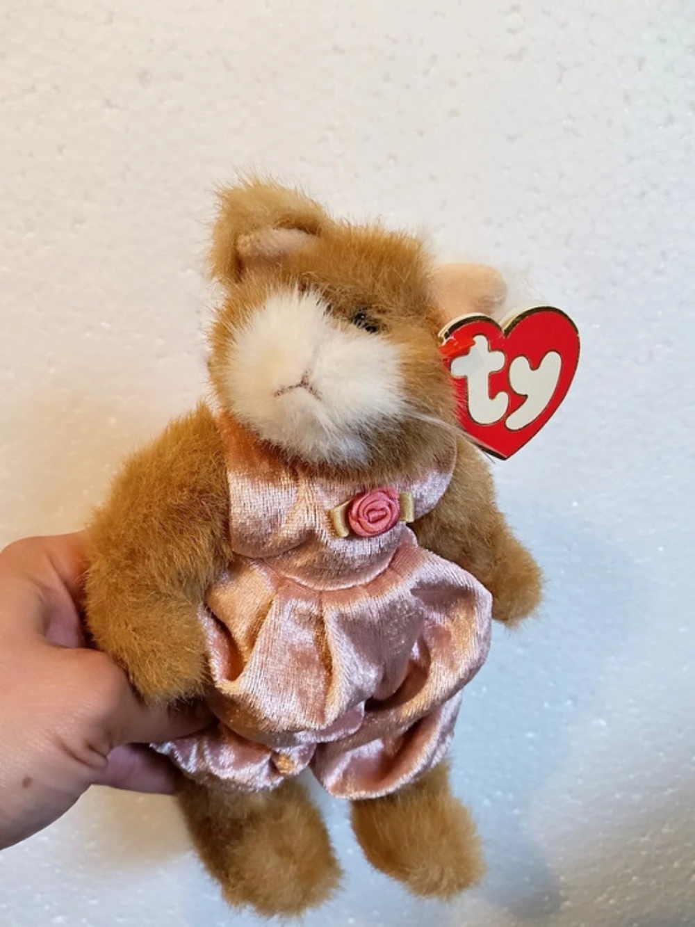 Ty Pouncer Plush Bear Brown & Pink